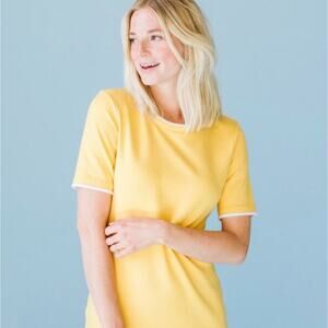 Sonnet James Yellow May A Play Ponte Knit Ringer Dress